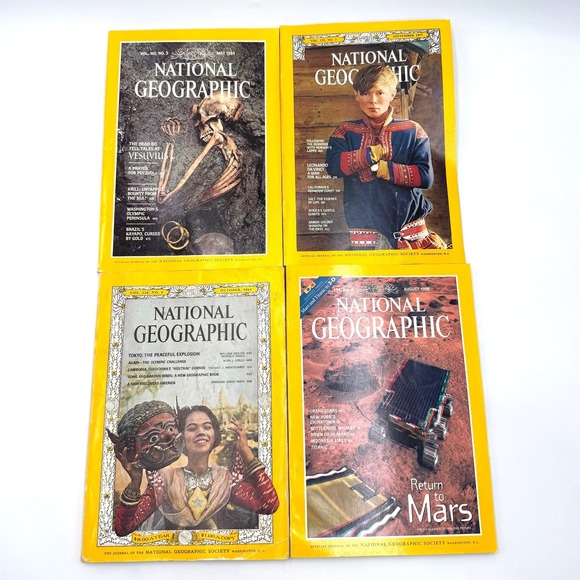 National Geographic Other - National Geographic Magazines Lot 4 Oct 1964‎ August 1998 Sept 1977 May 1994